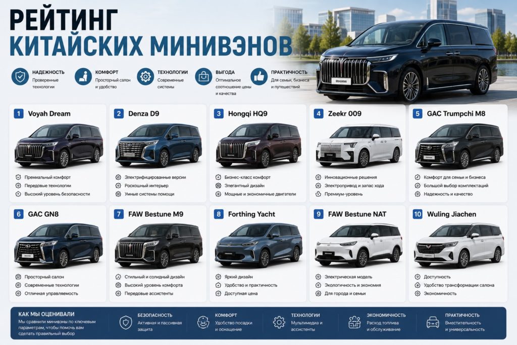 ТОП-10 китайских минивэнов, продаваемых в России