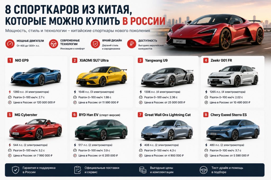 8 спорткаров из Китая